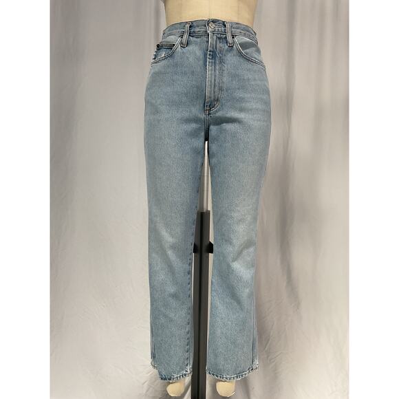 Agolde Pinch Waist Blue Cotton High Rise Kick Denim Jean Size 26 - Picture 5 of 5